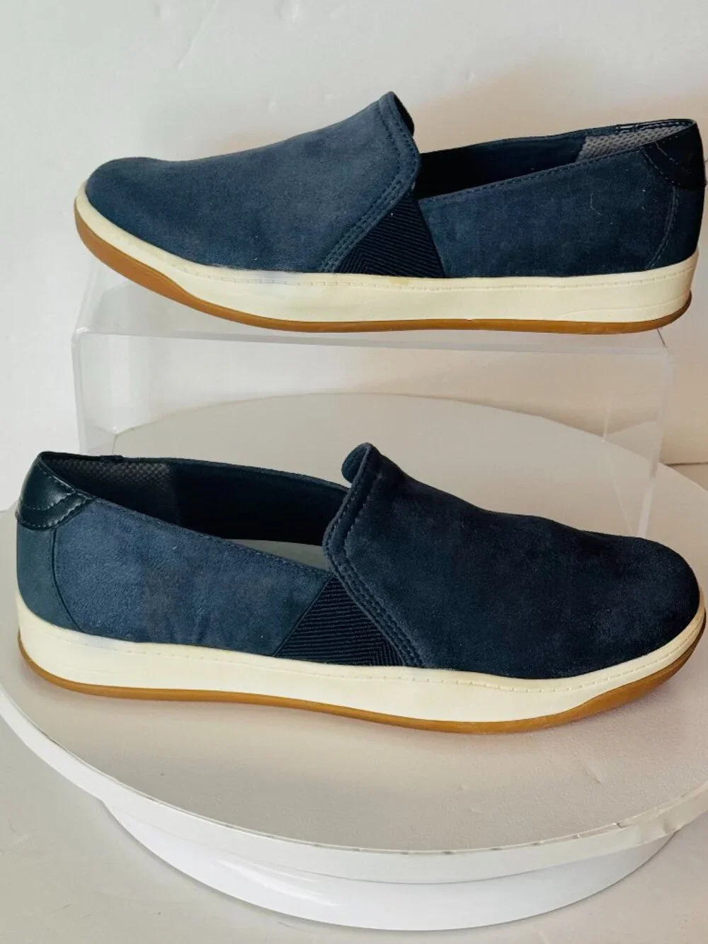 Life Stride Bzees Air Step Danni 8W Blue Suede Slip on Flats